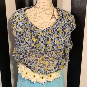 Romeo & Juliet Couture Floral Butterfly Blouse